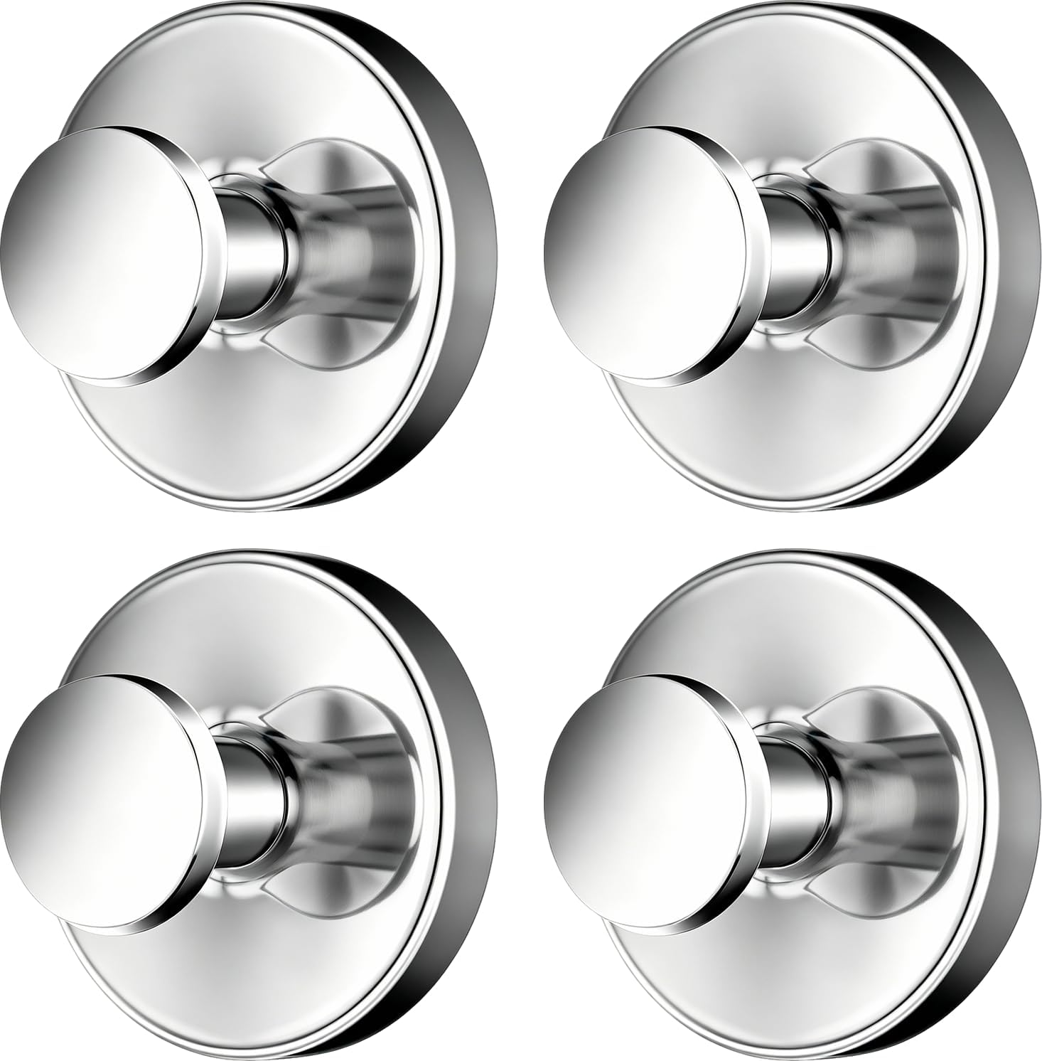 Suction Cup Hooks for Shower. No Drill Adhesive Towel Hooks for Bathroom Wall. Kitchen. Glass. Mirror– 12 LB Heavy-Duty. Tile - Ideal for Hanging Towels. Robes. and Loofahs (4. Bright Silver)